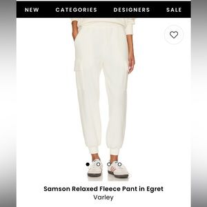 Samson Relaxed Fleece Pant in Egret - Size Medium
